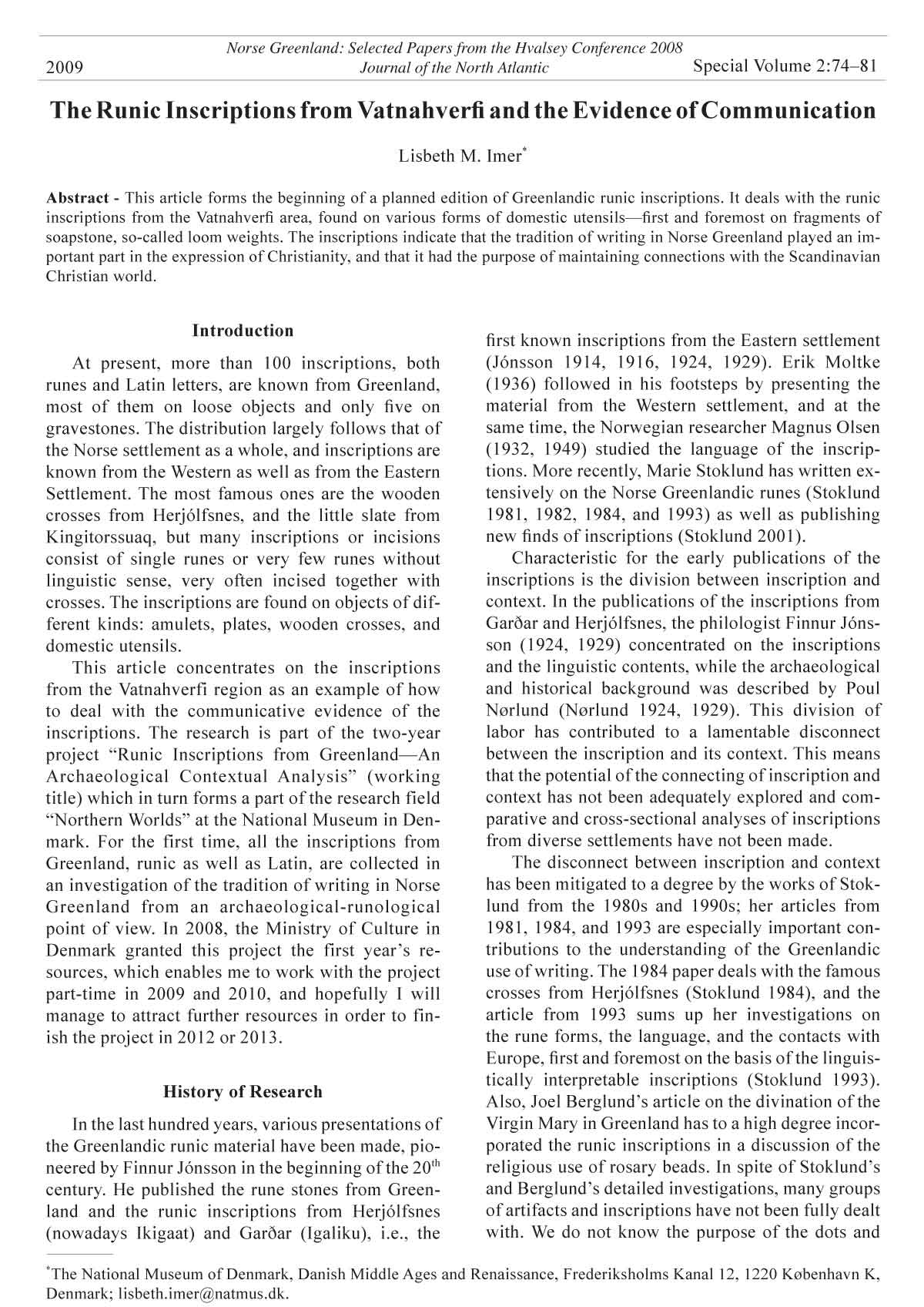 JONA Vol. 1 abstract page